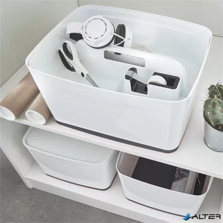 Rendszerező tálca, fogantyúval, kicsi, LEITZ "MyBox", fehér