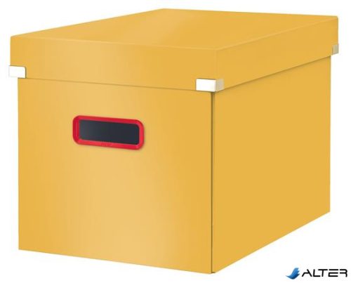 Doboz, kocka, L méret, LEITZ "Cosy Click&Store", melegsárga