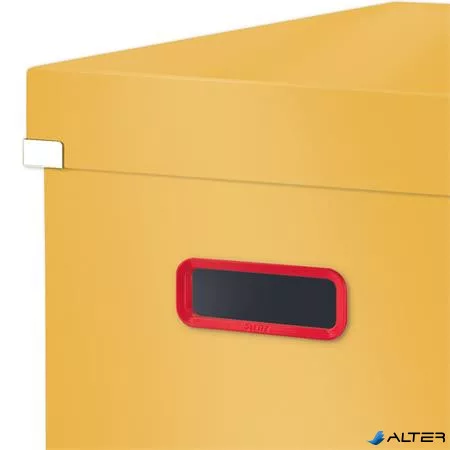 Doboz, kocka, L méret, LEITZ "Cosy Click&Store", melegsárga