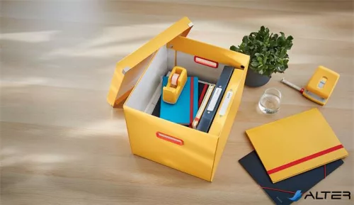 Doboz, kocka, L méret, LEITZ "Cosy Click&Store", melegsárga