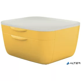   Irattároló, műanyag, 2 fiókos, LEITZ "Cosy", melegsárga