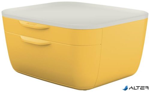 Irattároló, műanyag, 2 fiókos, LEITZ "Cosy", melegsárga
