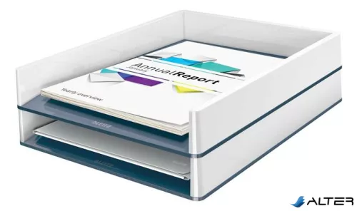 Irattálca, műanyag, kettős színhatású, LEITZ "Wow", fehér