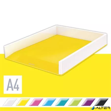 Irattálca, műanyag, kettős színhatású, LEITZ "Wow", sárga