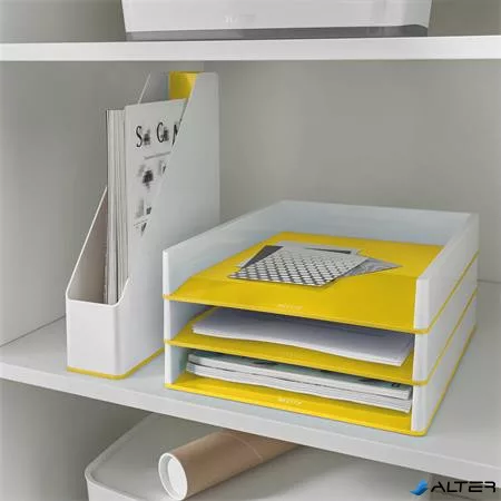 Irattálca, műanyag, kettős színhatású, LEITZ "Wow", sárga