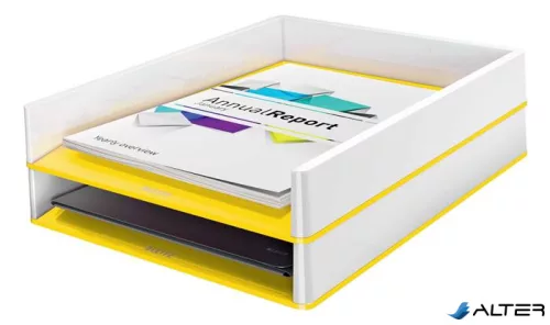 Irattálca, műanyag, kettős színhatású, LEITZ "Wow", sárga