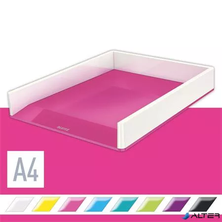 Irattálca, műanyag, kettős színhatású, LEITZ "Wow", rózsaszín