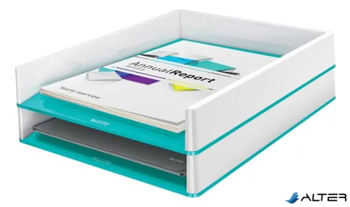 Irattálca, műanyag, kettős színhatású, LEITZ "Wow", jégkék