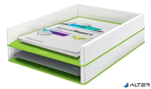 Irattálca, műanyag, kettős színhatású, LEITZ "Wow", zöld