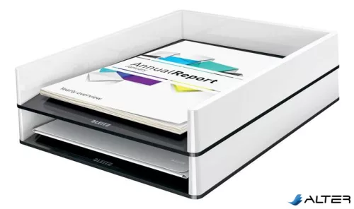 Irattálca, műanyag, kettős színhatású, LEITZ "Wow", fekete