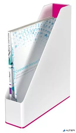 Iratpapucs, műanyag, 73 mm, kettős színhatású, LEITZ "Wow", rózsaszín