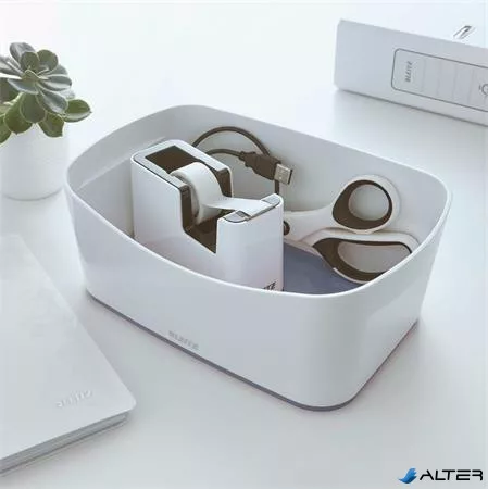 Ragasztószalag-adagoló, asztali, feltöltött, LEITZ 'Wow', fehér-szürke