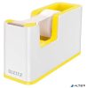 Ragasztószalag-adagoló, asztali, feltöltött, LEITZ "Wow", fehér-sárga
