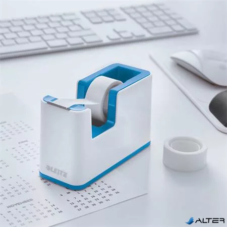 Ragasztószalag-adagoló, asztali, feltöltött, LEITZ 'Wow', fehér-kék