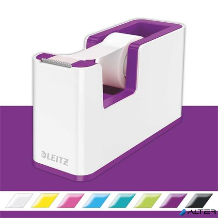 Ragasztószalag-adagoló, asztali, feltöltött, LEITZ "Wow", fehér-lila