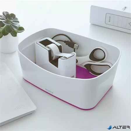 Ragasztószalag-adagoló, asztali, feltöltött, LEITZ "Wow", fehér-lila