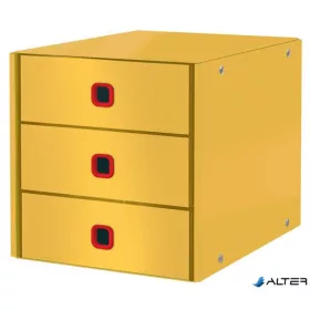   Irattároló, laminált karton, 3 fiókos, LEITZ "Cosy Click&Store", melegsárga
