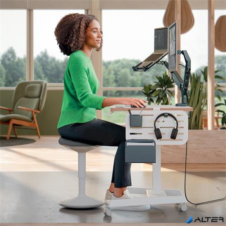 Alkatrész, görgős kerék, ülő/álló asztalhoz, LEITZ "Ergo"