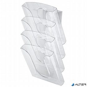   Katalógustartó, kiegészítő támasszal, A4, 4 rekeszes, LEITZ "Presenter", víztiszta