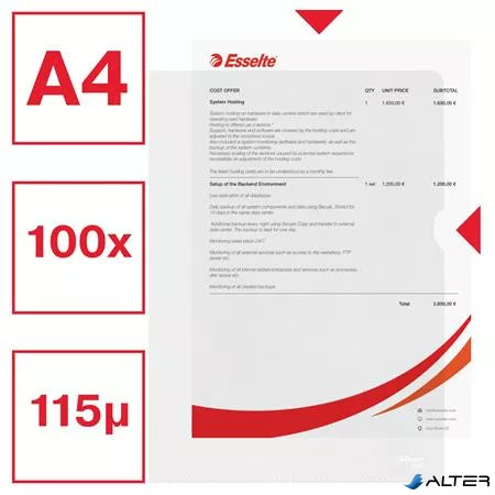 Genotherm, "L", A4, 115 mikron, narancsos felület, ESSELTE "Standard"