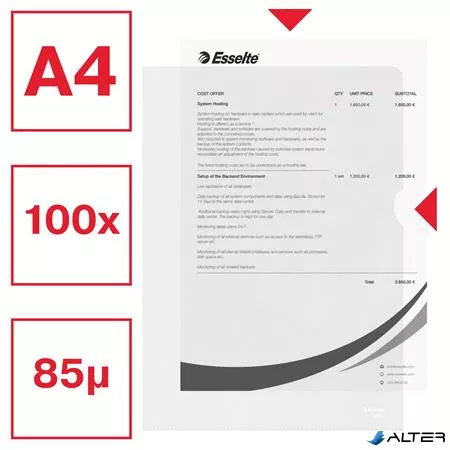 Genotherm, "L", A4, 85 mikron, narancsos felület, ESSELTE "Standard"