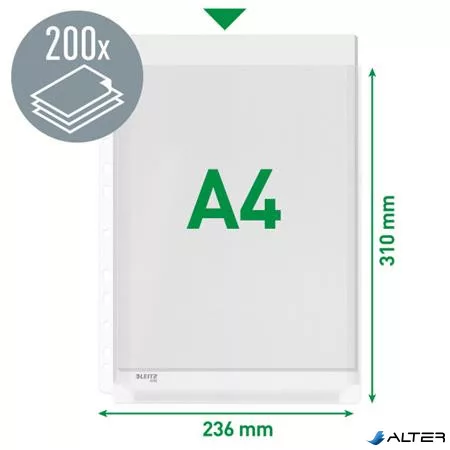 Genotherm, lefűzhető, A4, 170 mikron, narancsos felület, 20 mm, LEITZ "Jumbo"