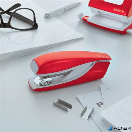 Tűzőgép, 24/6, 26/6, 30 lap, LEITZ "Nexxt Wow", piros