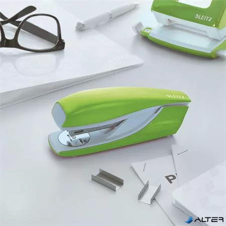 Tűzőgép, 24/6, 26/6, 30 lap, LEITZ "Nexxt Wow", zöld