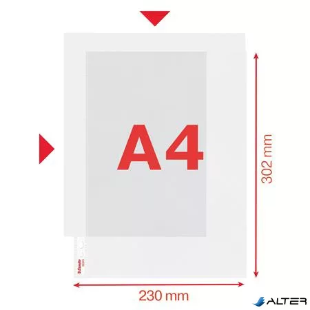 Genotherm, felül és a belső oldalon nyitott, lefűzhető, A4, 85 mikron, narancsos felület, ESSELTE