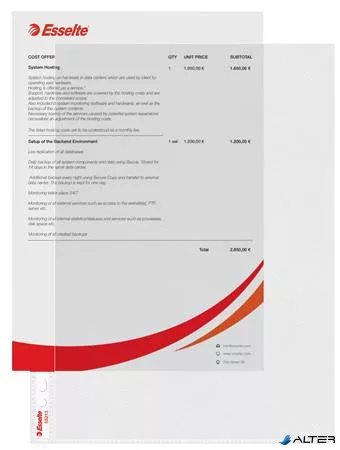 Genotherm, felül és a belső oldalon nyitott, lefűzhető, A4, 85 mikron, narancsos felület, ESSELTE