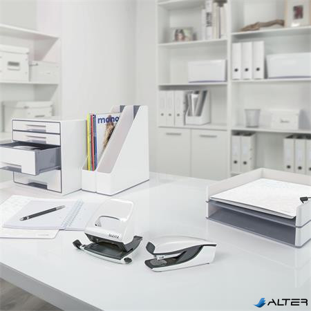 Tűzőgép, mini, No. 10, 10 lap, fém, LEITZ 'Nexxt Wow', fehér