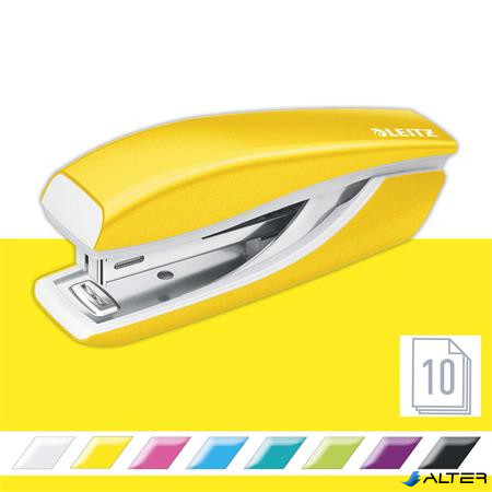 Tűzőgép, mini, No. 10, 10 lap, fém, LEITZ Nexxt Wow', sárga