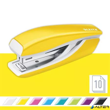Tűzőgép, mini, No. 10, 10 lap, fém, LEITZ Nexxt Wow", sárga