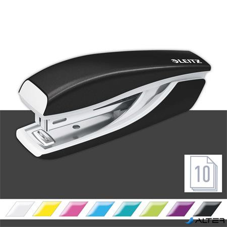 Tűzőgép, mini, No. 10, 10 lap, fém, LEITZ'Nexxt Wow', fekete
