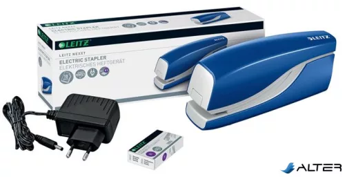 Tűzőgép, elektromos, No. 10, 10 lap, LEITZ "Nexxt 5532", kék