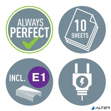 Tűzőgép, elektromos, No. 10, 10 lap, LEITZ 'Nexxt 5532', kék