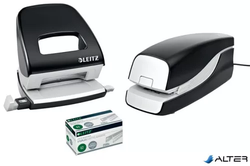 Tűzőgép, elektromos, 24/6, 20 lap, LEITZ 'Nexxt 5533', fekete