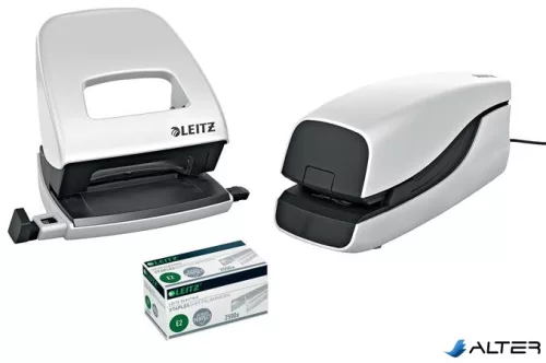 Tűzőgép, elektromos, 24/6, 20 lap, LEITZ "Nexxt 5533", fehér