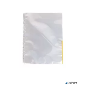   Genotherm, lefűzhető, felül/oldalt félig nyitott, A4, 105 mikron, víztiszta, ESSELTE, sárga