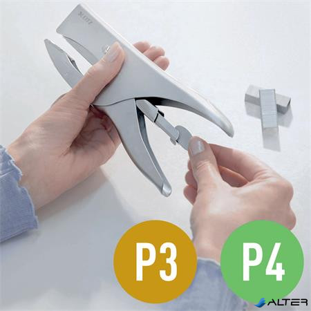 Tűzőgép, kézi, 24/6, 24/8, 40 lap, LEITZ "5549", ezüst