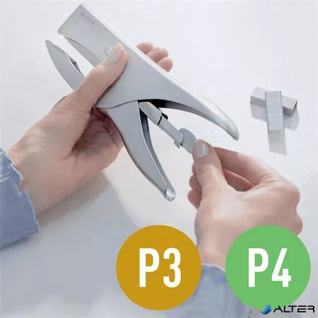 Tűzőgép, kézi, 24/6, 24/8, 40 lap, LEITZ "5549", ezüst