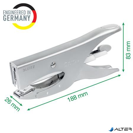 Tűzőgép, kézi, 24/6, 24/8, 40 lap, LEITZ "5549", ezüst