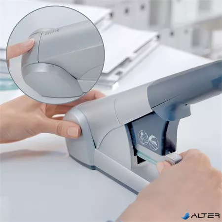 Tűzőgép, nagyteljesítményű, 80 lap, LEITZ "5551", ezüst