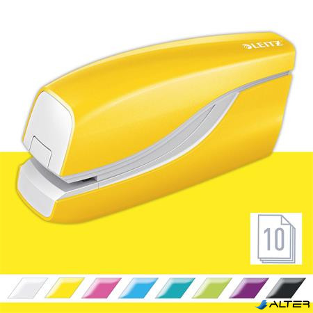 Tűzőgép, elektromos, No.10, 10 lap, LEITZ "Wow", sárga