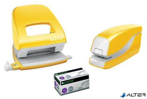 Tűzőgép, elektromos, No.10, 10 lap, LEITZ "Wow", sárga