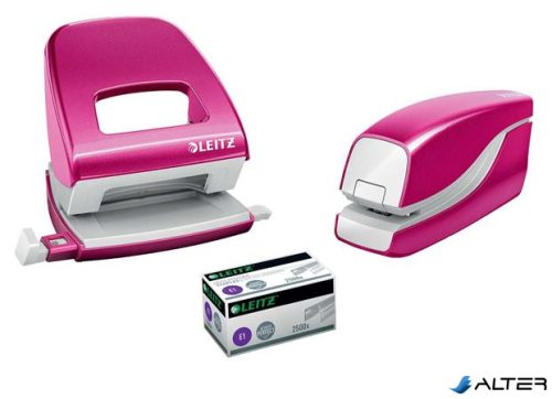 Tűzőgép, elektromos, No.10, 10 lap, LEITZ 'Wow', rózsaszín