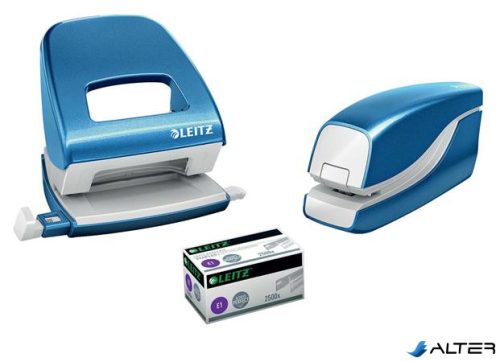 Tűzőgép, elektromos, No.10, 10 lap, LEITZ "Wow", világoskék