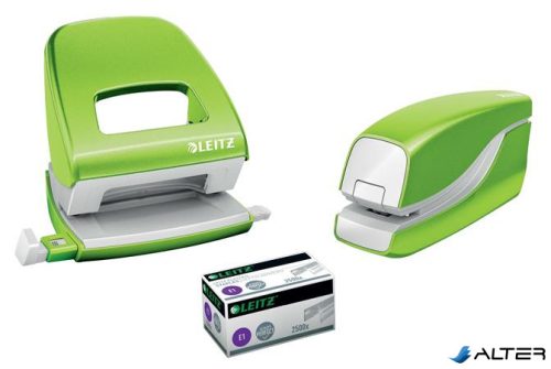 Tűzőgép, elektromos, No.10, 10 lap, LEITZ "Wow", zöld