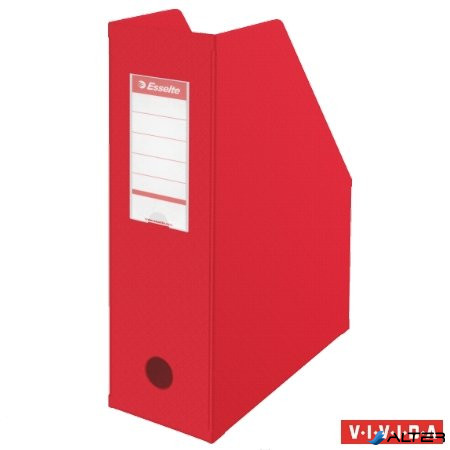 Iratpapucs, PVC/karton, 100 mm, összehajtható, ESSELTE, Vivida piros
