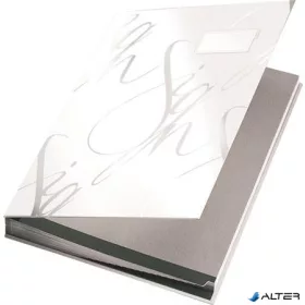   Aláírókönyv, A4, 18 részes, karton, LEITZ "Design", fehér
